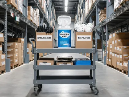 Maintenance crew PPE cart