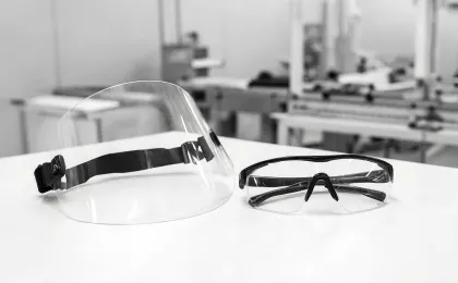 Eye and face protection routing